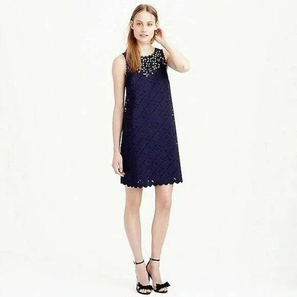 J. Crew Laser Cut Eyelet Shift Dress